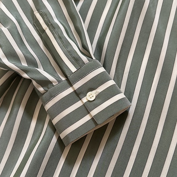 NWOT Brunello Cucinelli Silk Blouse Striped Girls Size 12+ - Picture 4 of 7